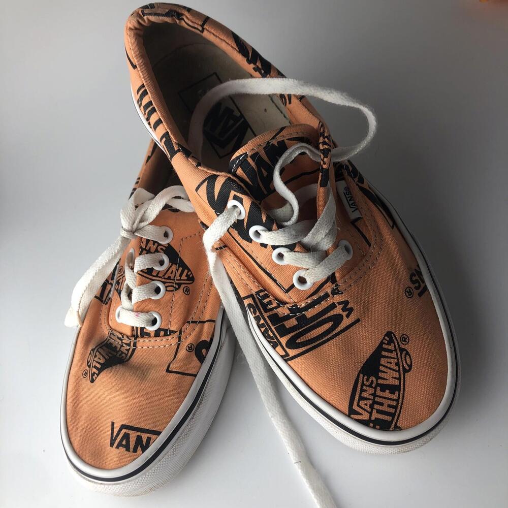 Vans - Off the Wall - Orange And Black Vans Womens 7.5 Mens 6